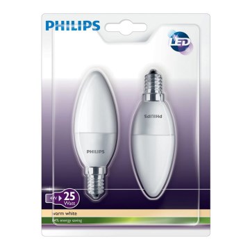 SET 2x LED gyertya Philips E14/4W/230V - CANDLE