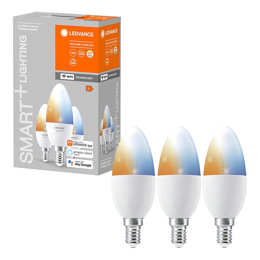 SET 3x LED fényerő-szabályozós izzó SMART + E14 / 5W / 230V 2700K-6500K - Ledvance