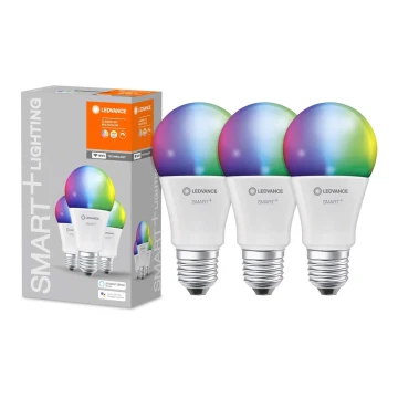 SET 3x LED RGB Dimmelhető izzó SMART+ E27/14W/230V 2700K-6500K Wi-Fi - Ledvance