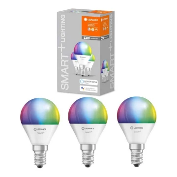 SET 3x LED RGBW szabályozható izzó SMART + E14 / 5W / 230V 2700K-6500K - Ledvance