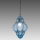 SIRU- Csillár láncon CLASSIC 1xE27/60W/230V átm. 30 cm kék/fekete Velencei üveg