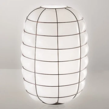 SIRU - Fali lámpa LANTERNA 1xE27/60W/230V fekete/fehér Velencei üveg