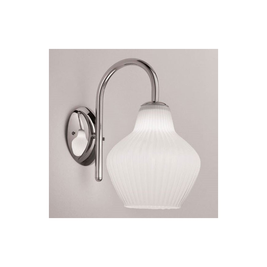SIRU - Fali lámpa LONDON 1xE27/60W/230V fehér/fényezett króm Velencei üveg