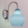 SIRU - Fali lámpa LONDON 1xE27/60W/230V kék/fényezett króm Velencei üveg