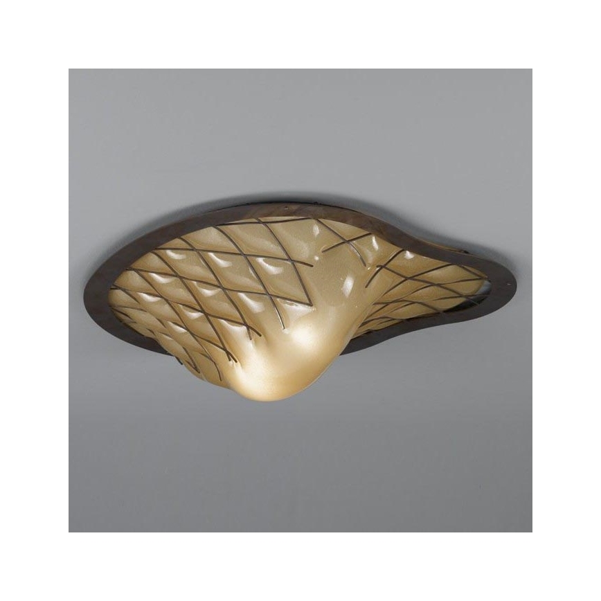 SIRU - Mennyezeti lámpa SANT'ERASMO 1xE27/60W/230V barna/bézs Velencei üveg