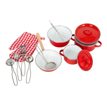 Small Foot - Children's fém kitchenware piros