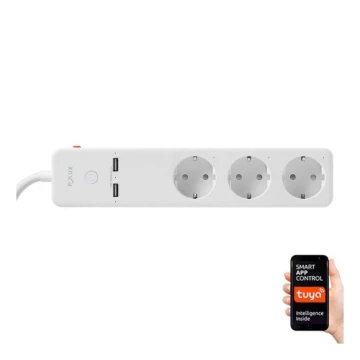 SMART Hosszabbító kábel kapcsolóval 1,5m + 2xUSB/Wi-Fi Tuya