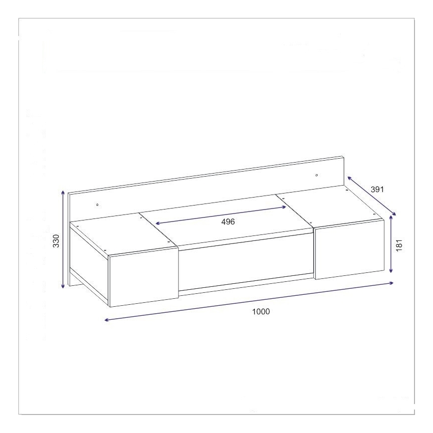 Sminkasztal ZAKKUM 33x100 cm bézs