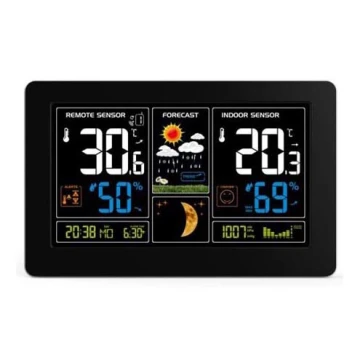 Solight TE81 - Meteorológiai állomás LCD kijelzővel USB töltés fekete