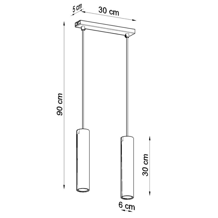 Csillár zsinóron LAGOS 2 2xGU10/10W/230V fekete