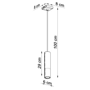 Csillár zsinóron LOOPEZ 1xGU10/10W/230V fekete/króm