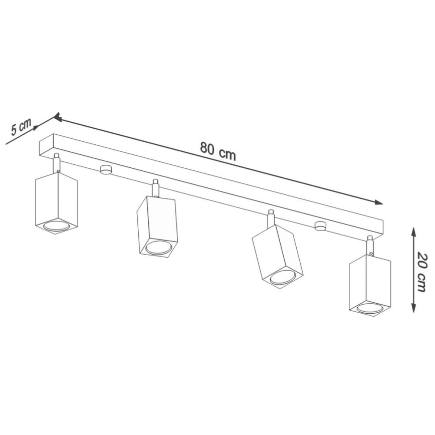 Spotlámpa KEKE 4xGU10/40W/230V tölgy