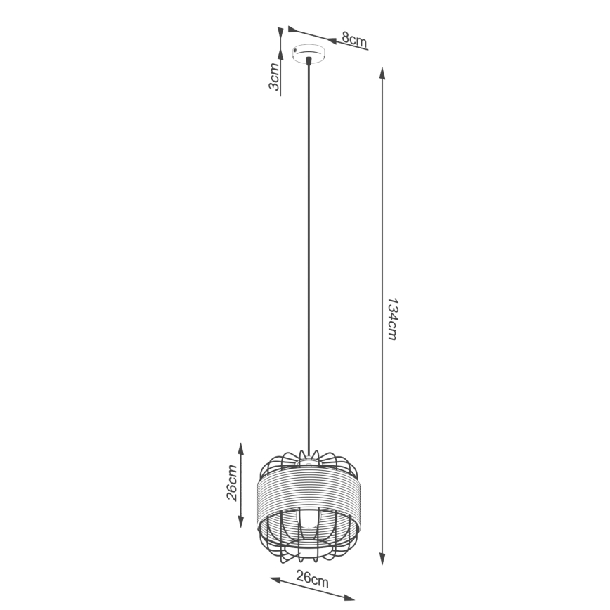 Csillár zsinóron FOST 1xE27/15W/230V