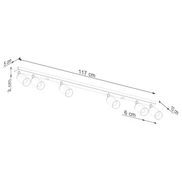 Spotlámpa WINX 6xGU10/10W/230V fekete/króm