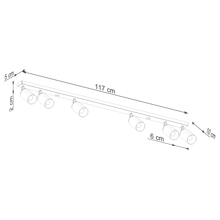 Spotlámpa WINX 6xGU10/10W/230V fekete/króm