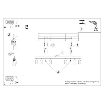 Spotlámpa WINX 6xGU10/10W/230V fekete/arany