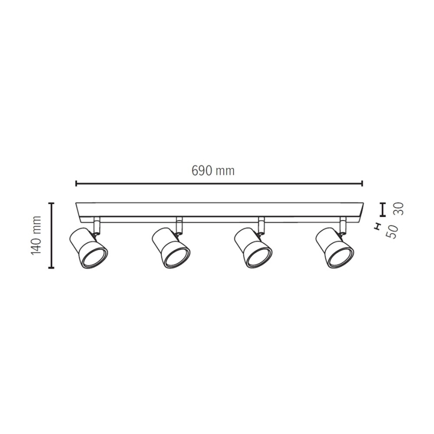 LED Spotlámpa VENLA 4xGU10/5W/230V - FSC minősítéssel