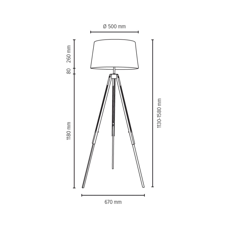 Állólámpa TRIPOD 1xE27/60W/230V - FSC minősítéssel