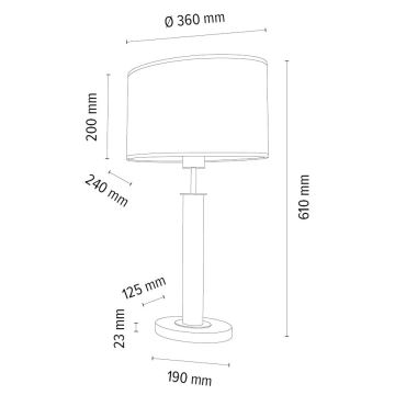 Asztali lámpa MERCEDES 1xE27/40W/230V 60 cm barna/tölgy – FSC igazolt