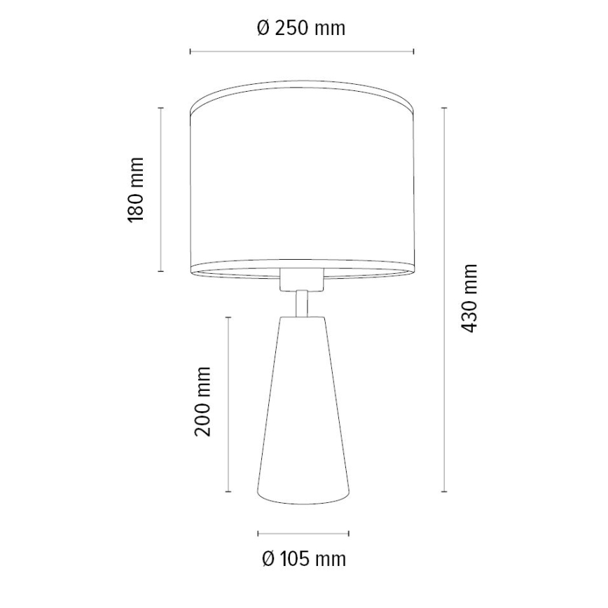 Asztali lámpa MERCEDES 1xE27/40W/230V átm. 43 cm fehér/tölgy – FSC igazolt