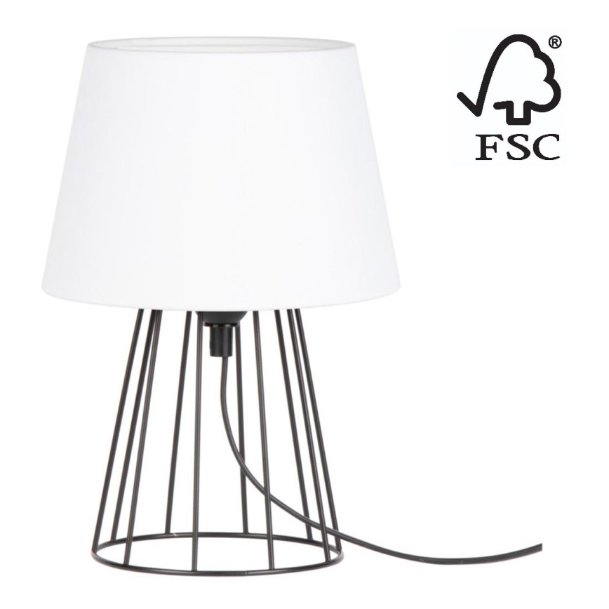 Spot-Light - Asztali lámpa MANGOO 1xE27/40W/230V fehér/fekete - FSC minősítéssel