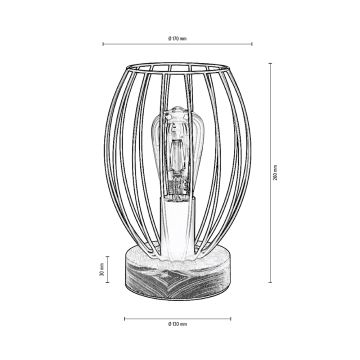 Asztali lámpa GUNNAR 1xE27/25W/230V tölgy - FSC minősítéssel