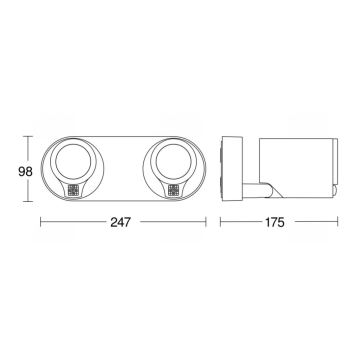 STEINEL 058654 - LED Kültéri fali lámpa érzékelővel SPOT DUO 2xGU10/7,5W/230V IP44