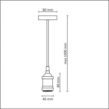 Tápkábel 1xE27/20W/230V