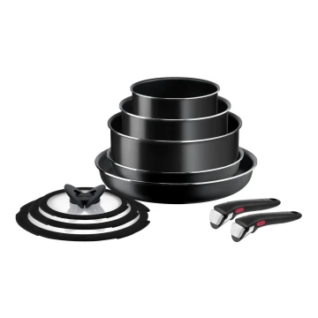 Tefal - Konyhai készlet 10 db INGENIO EASY COOK & CLEAN BLACK