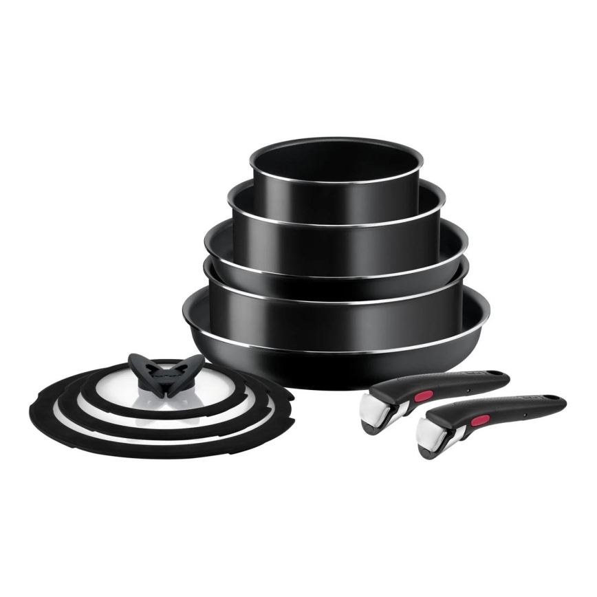 Tefal - Konyhai készlet 10 db INGENIO EASY COOK & CLEAN BLACK