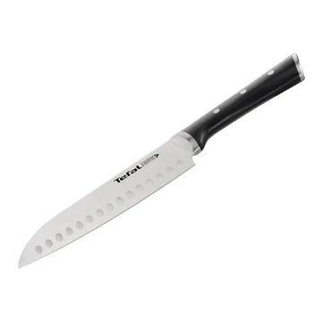 Tefal - Rozsdamentes acél kés santoku ICE FORCE 18 cm króm/fekete
