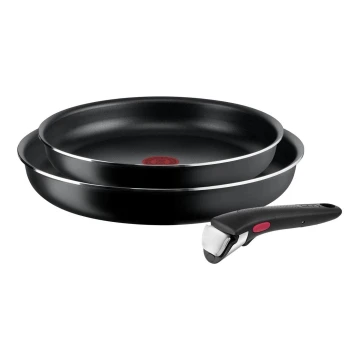 Tefal - Serpenyőkészlet 3 db INGENIO EASY COOK & CLEAN BLACK