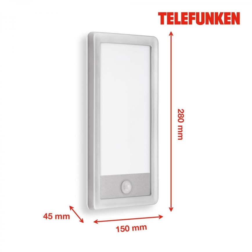 Telefunken 313904TF - LED Kültéri fali lámpa érzékelővel LED/16W/230V IP44