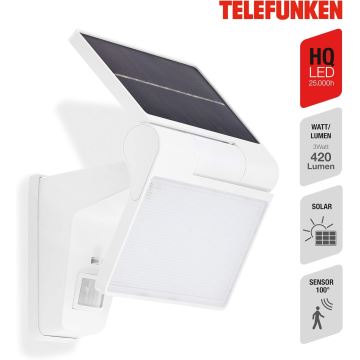 Telefunken 315206TF - LED Napelemes érzékelős fali lámpa LED/3W/3,7V IP44