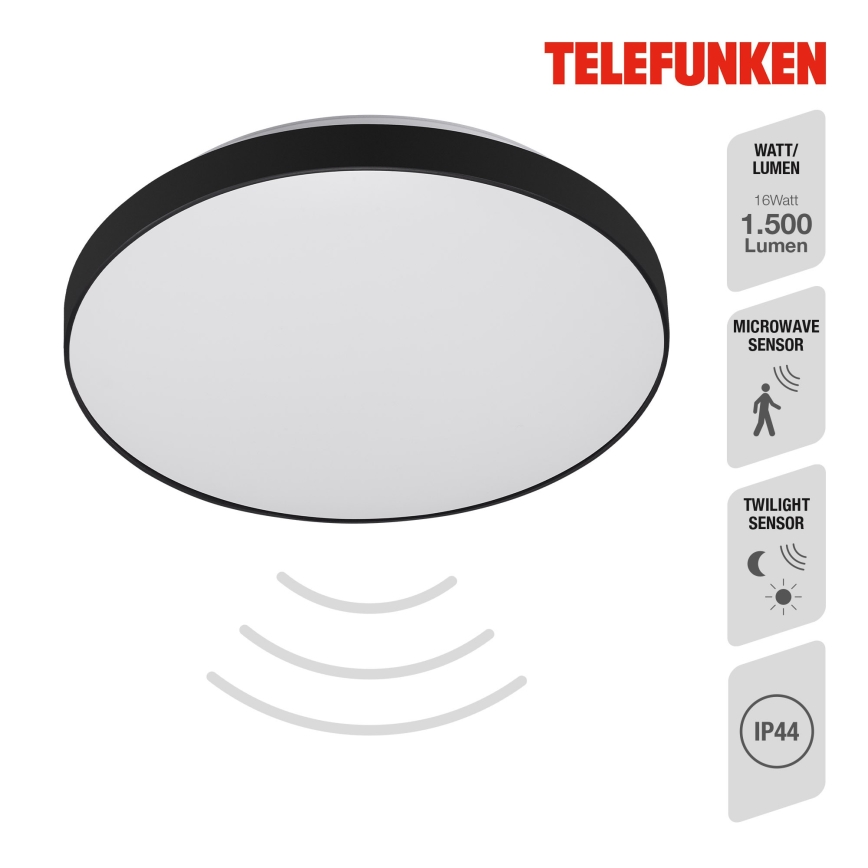 Telefunken 318405TF - LED Fürdőszobai mennyezeti lámpa érzékelővel LED/16W/230V IP44 átm. 29 cm