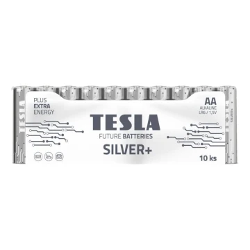 Tesla Batteries - 10 db Alkáli elem AA SILVER+ 1,5V 2900 mAh