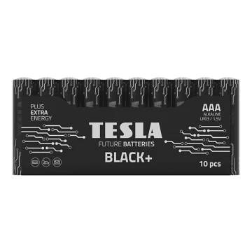 Tesla Batteries - 10 db Alkáli elem AAA BLACK+ 1,5V 1200 mAh