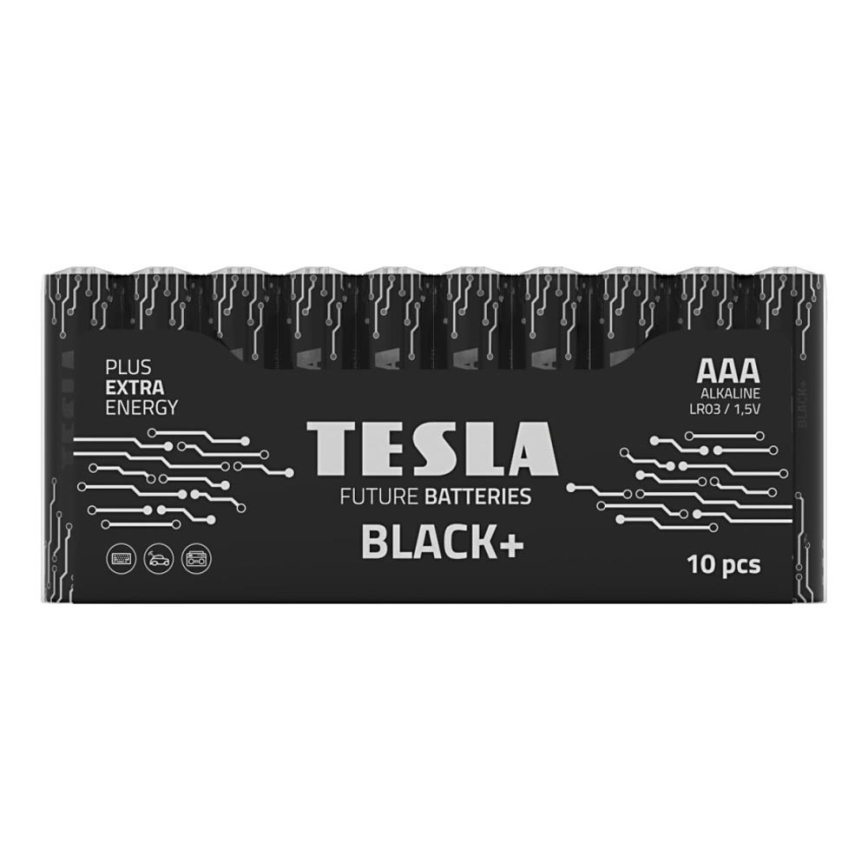 Tesla Batteries - 10 db Alkáli elem AAA BLACK+ 1,5V 1200 mAh