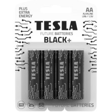 Tesla Batteries - 4 db Alkáli elem AA BLACK+ 1,5V 2800 mAh