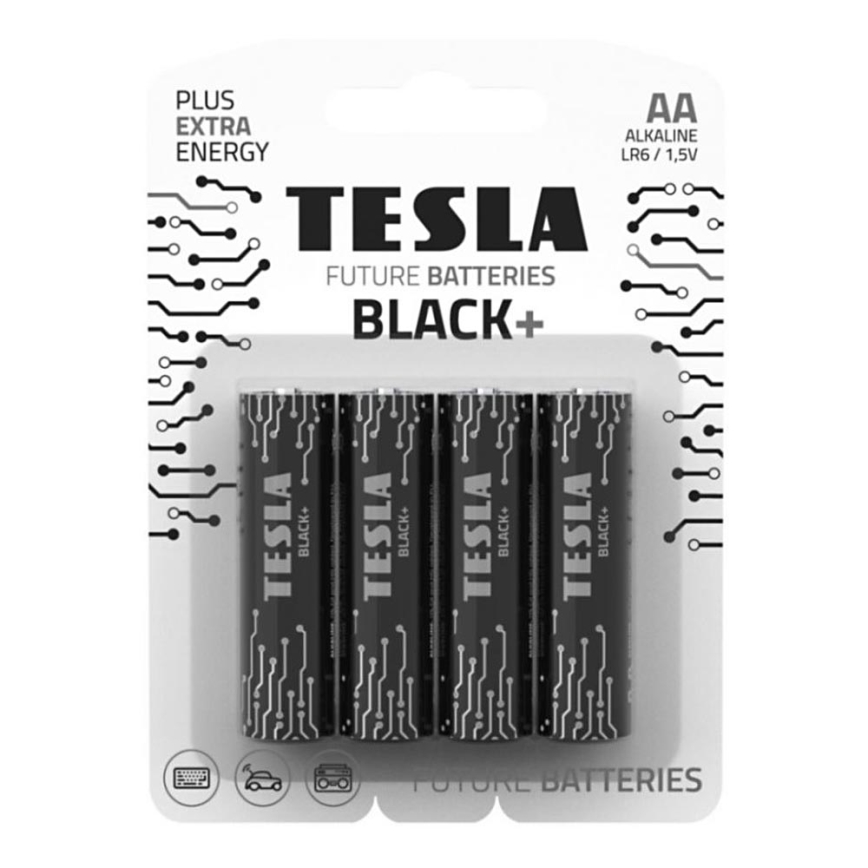 Tesla Batteries - 4 db Alkáli elem AA BLACK+ 1,5V 2800 mAh