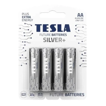 Tesla Batteries - 4 db Alkáli elem AA SILVER+ 1,5V 2900 mAh