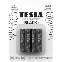 Tesla Batteries - 4 db Alkáli elem AAA BLACK+ 1,5V 1200 mAh
