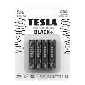 Tesla Batteries - 4 db Alkáli elem AAA BLACK+ 1,5V 1200 mAh