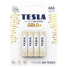 Tesla Batteries - 4 db Alkáli elem AAA GOLD+ 1,5V 1350 mAh