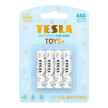 Tesla Batteries - 4 db Alkáli elem AAA TOYS+ 1,5V 1300 mAh