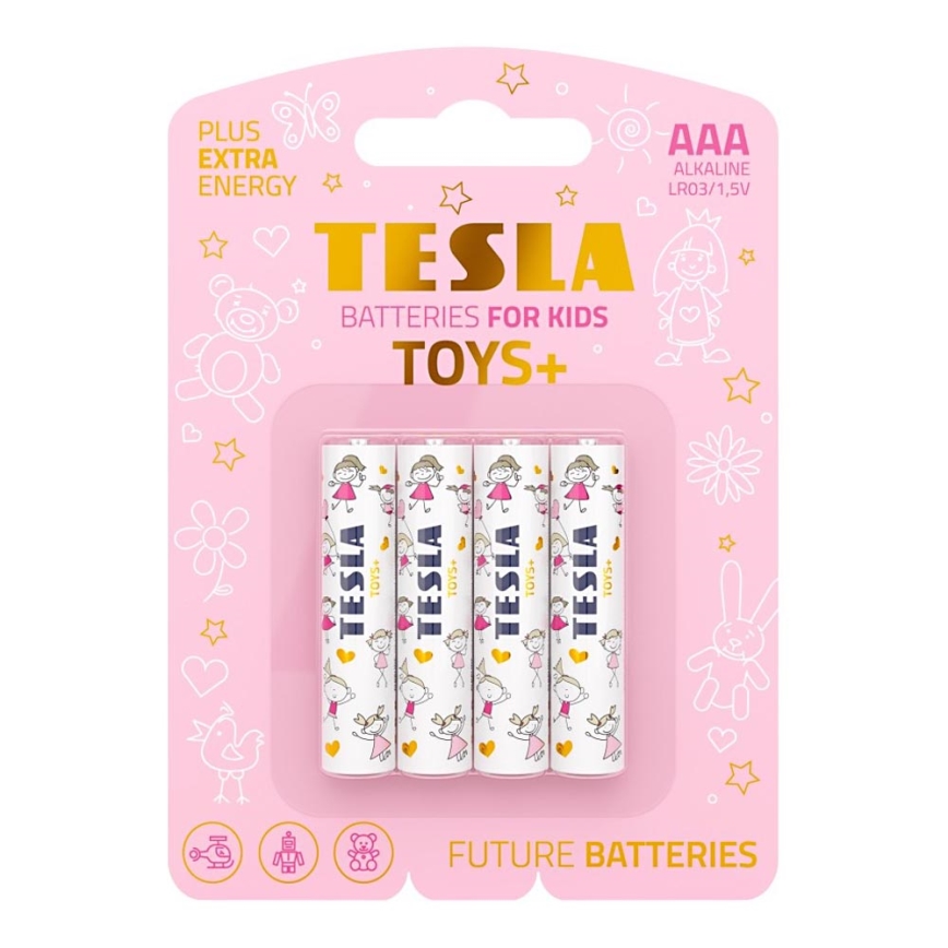 Tesla Batteries - 4 db Alkáli elem AAA TOYS+ 1,5V 1300 mAh