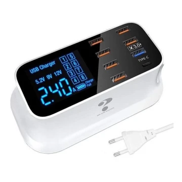 Töltőállomás 8xUSB 40W/230V