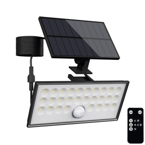 Top Light - LED Napelemes fali reflektor érzékelővel HELEON VARIO LED/8W/3,7V IP65 4000K + távirányítás