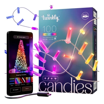 Twinkly - LED RGB Dimmelhető karácsonyi lánc CANDIES 100xLED 8 m USB Wi-Fi