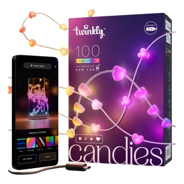 Twinkly - LED RGB Dimmelhető karácsonyi lánc CANDIES 100xLED 8 m USB Wi-Fi